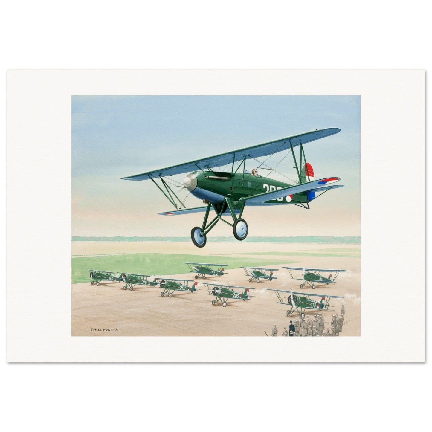 Thijs Postma - Poster - Fokker D.XVII Lined Up Poster Only TP Aviation Art 70x100 cm / 28x40″ 