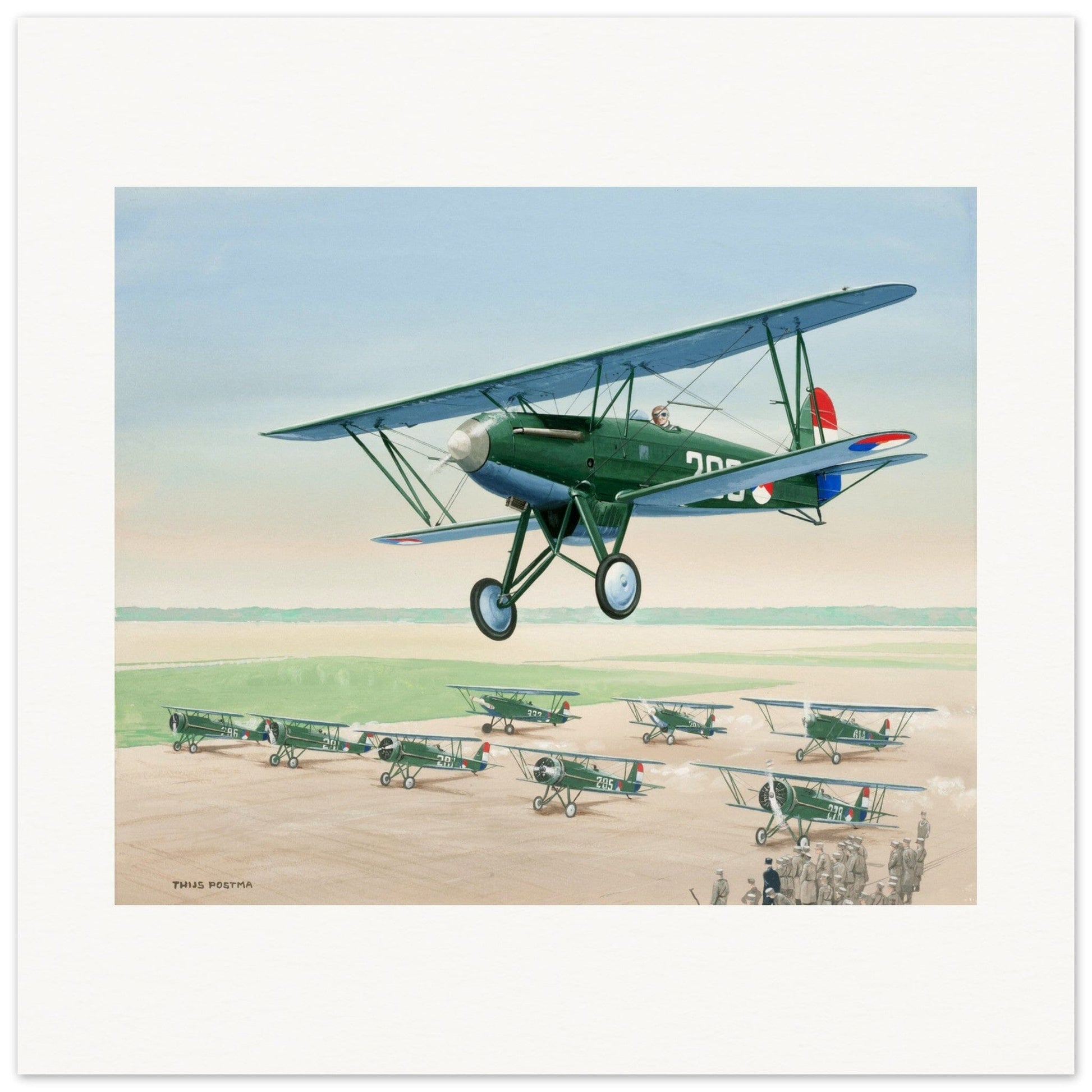 Thijs Postma - Poster - Fokker D.XVII Lined Up Poster Only TP Aviation Art 70x70 cm / 28x28″ 