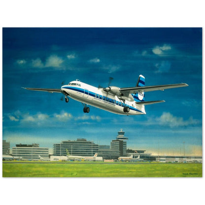 Thijs Postma - Poster - Fokker F-27 Friendship Taking Off From Schiphol Poster Only TP Aviation Art 