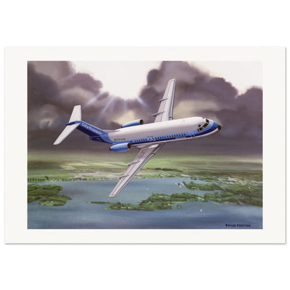 Thijs Postma - Poster - Fokker F-28 Fellowship NLM CityHopper Over Westeinder Poster Only TP Aviation Art 70x100 cm / 28x40″ 