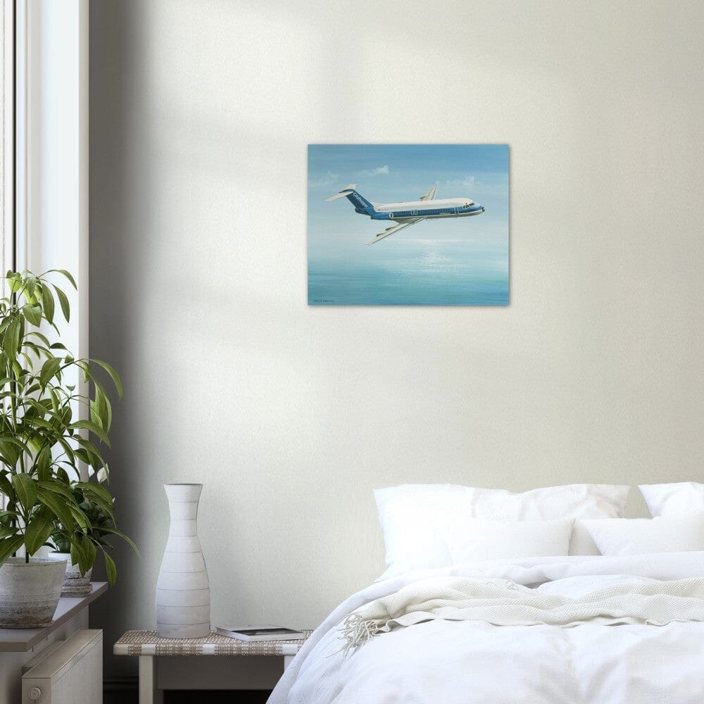 Thijs Postma - Poster - Fokker F-28 Fellowship Over The Ocean Poster Only TP Aviation Art 