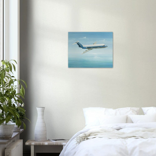 Thijs Postma - Poster - Fokker F-28 Fellowship Over The Ocean Poster Only TP Aviation Art 