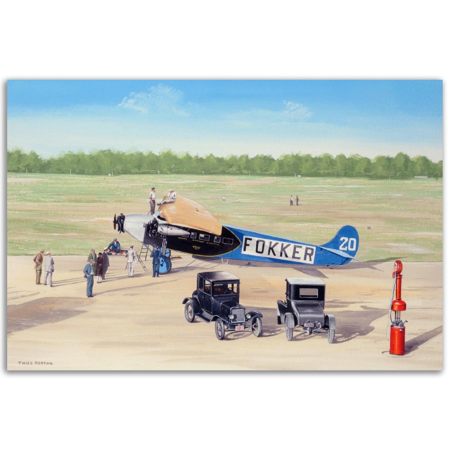 Thijs Postma - Poster - Fokker F.7/3m During Ford Reliability Tour Poster Only TP Aviation Art 40x60 cm / 16x24″ 