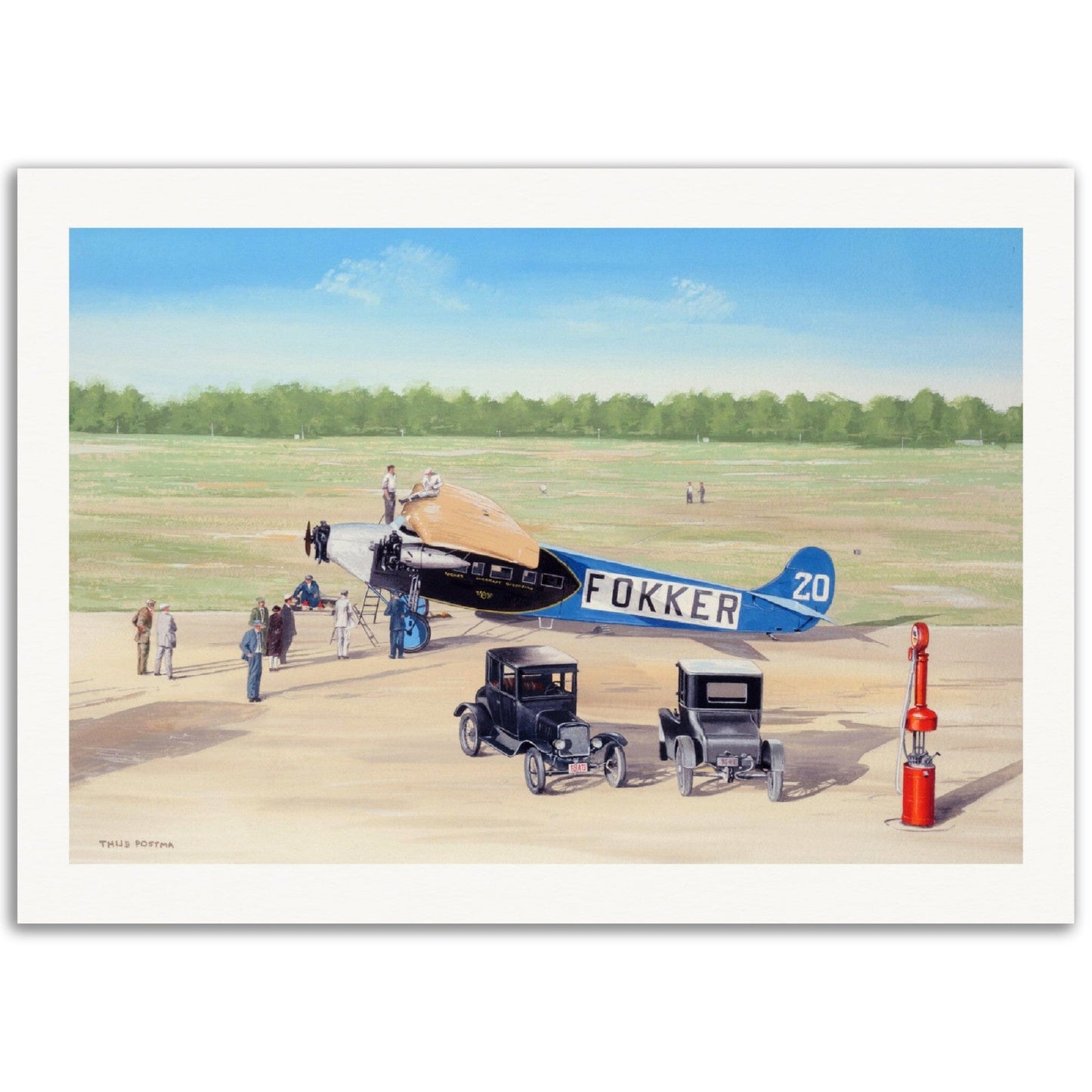 Thijs Postma - Poster - Fokker F.7/3m During Ford Reliability Tour Poster Only TP Aviation Art 50x70 cm / 20x28″ 