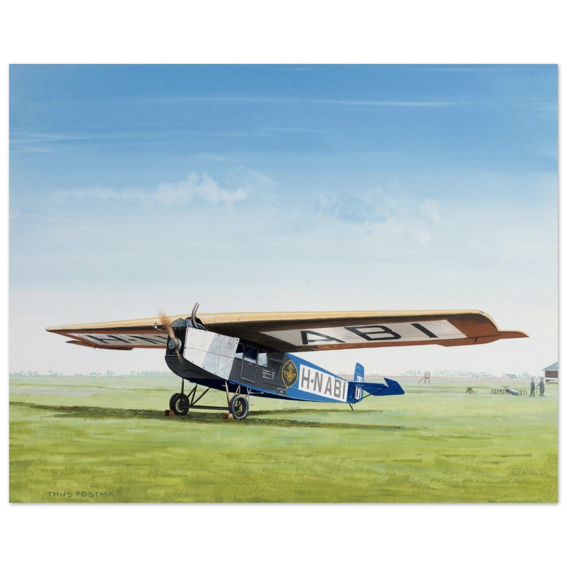 Thijs Postma - Poster - Fokker F.III H-NABI KLM Poster Only TP Aviation Art 40x50 cm / 16x20″ 