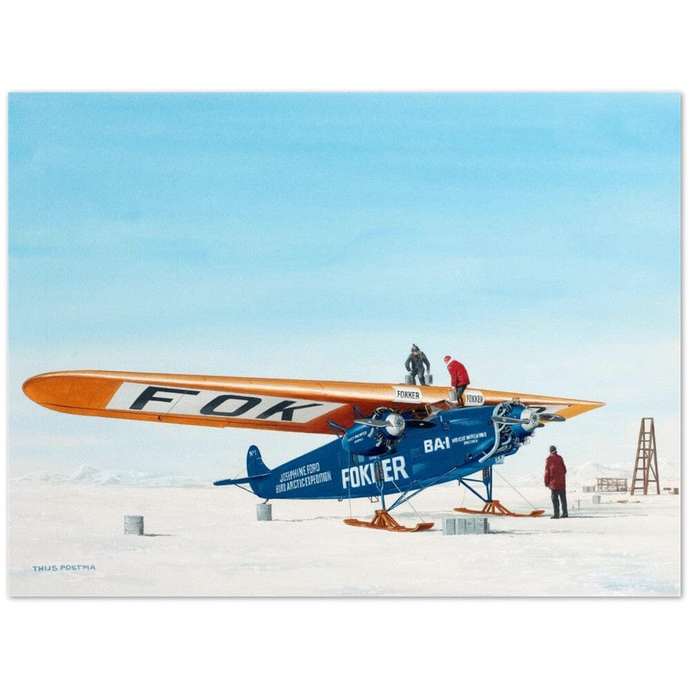 Thijs Postma - Poster - Fokker F.VIIa-3m Byrd Arctic Expedition Poster Only TP Aviation Art 45x60 cm / 18x24″ 