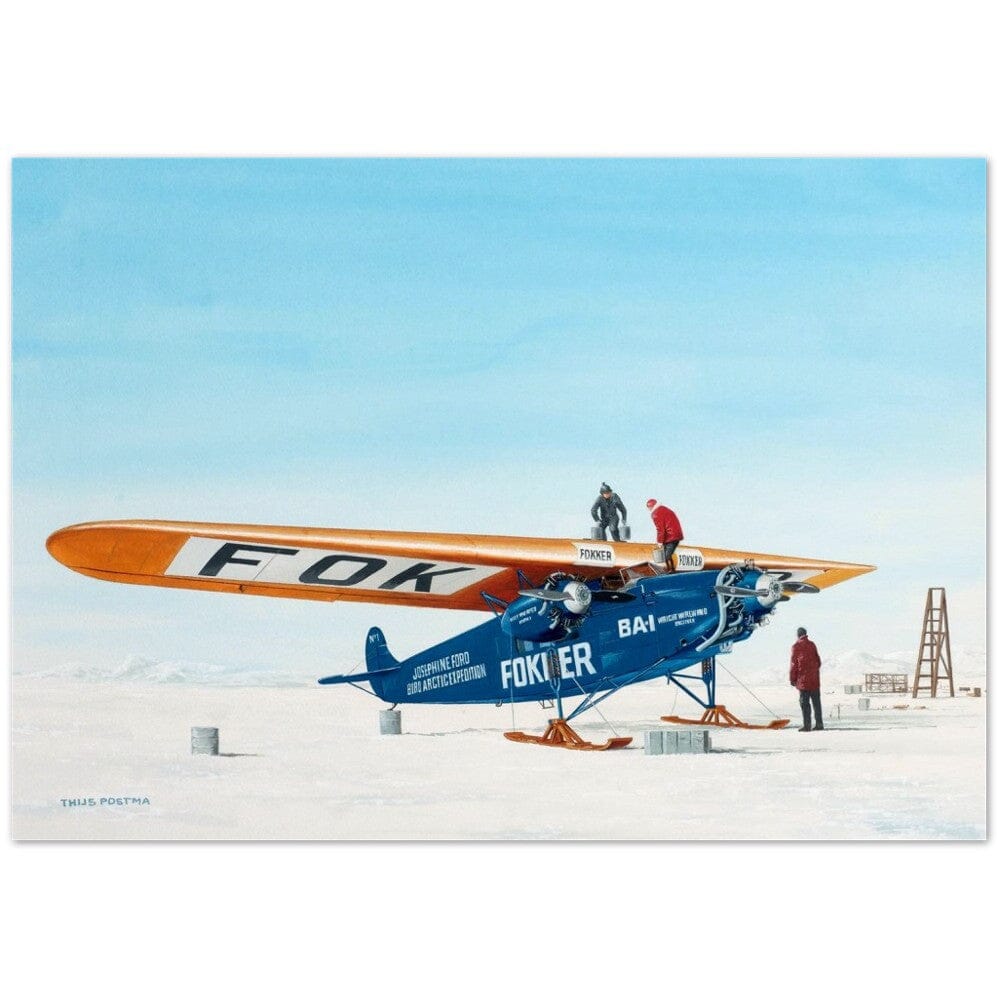 Thijs Postma - Poster - Fokker F.VIIa-3m Byrd Arctic Expedition Poster Only TP Aviation Art 70x100 cm / 28x40″ 