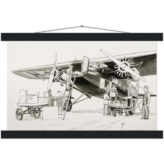 Thijs Postma - Poster - Fokker F.VIII H-NAFD Drawing - Hanger Poster - Hanger TP Aviation Art 