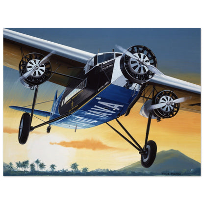 Thijs Postma - Poster - Fokker F.XVIII Pelikaan Flying To Batavia Poster Only TP Aviation Art 45x60 cm / 18x24″ 