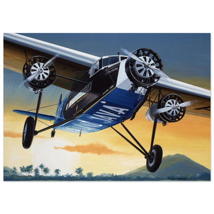 Thijs Postma - Poster - Fokker F.XVIII Pelikaan Flying To Batavia Poster Only TP Aviation Art 50x70 cm / 20x28″ 