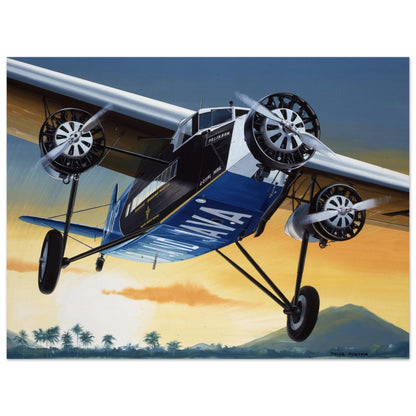 Thijs Postma - Poster - Fokker F.XVIII Pelikaan Flying To Batavia Poster Only TP Aviation Art 60x80 cm / 24x32″ 