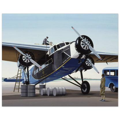 Thijs Postma - Poster - Fokker F.XVIII Pelikaan Ground Poster Only TP Aviation Art 40x50 cm / 16x20″ 
