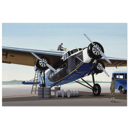 Thijs Postma - Poster - Fokker F.XVIII Pelikaan Ground Poster Only TP Aviation Art 60x90 cm / 24x36″ 