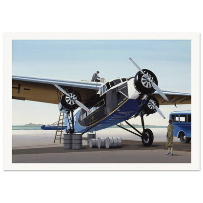 Thijs Postma - Poster - Fokker F.XVIII Pelikaan Ground Poster Only TP Aviation Art 70x100 cm / 28x40″ 