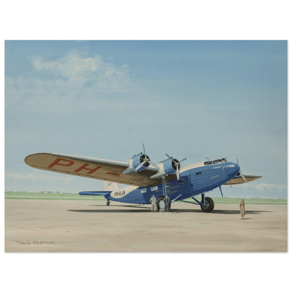 Thijs Postma - Poster - Fokker F.XXXVI Ground Sleeping Plane Poster Only TP Aviation Art 45x60 cm / 18x24″ 