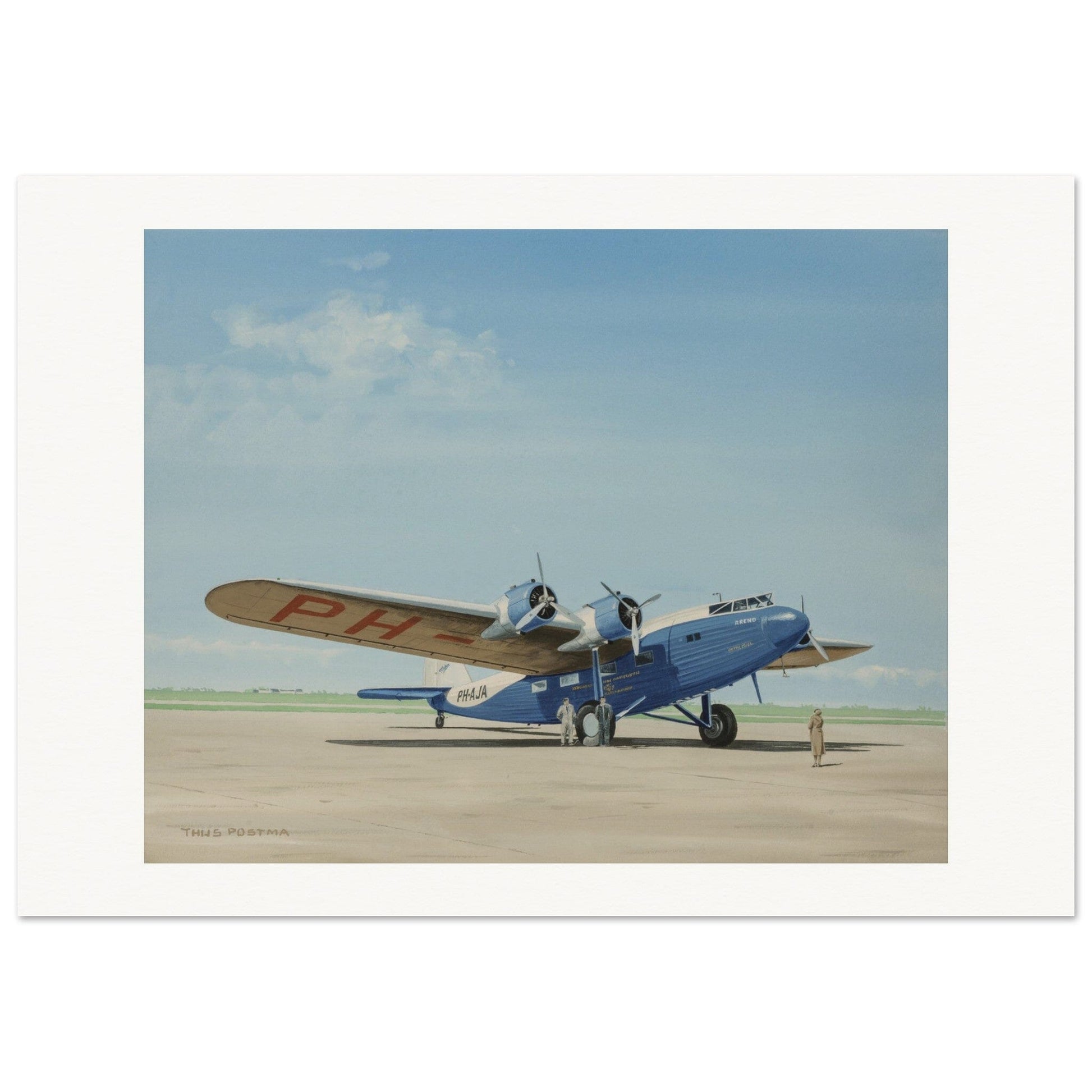 Thijs Postma - Poster - Fokker F.XXXVI Ground Sleeping Plane Poster Only TP Aviation Art 70x100 cm / 28x40″ 