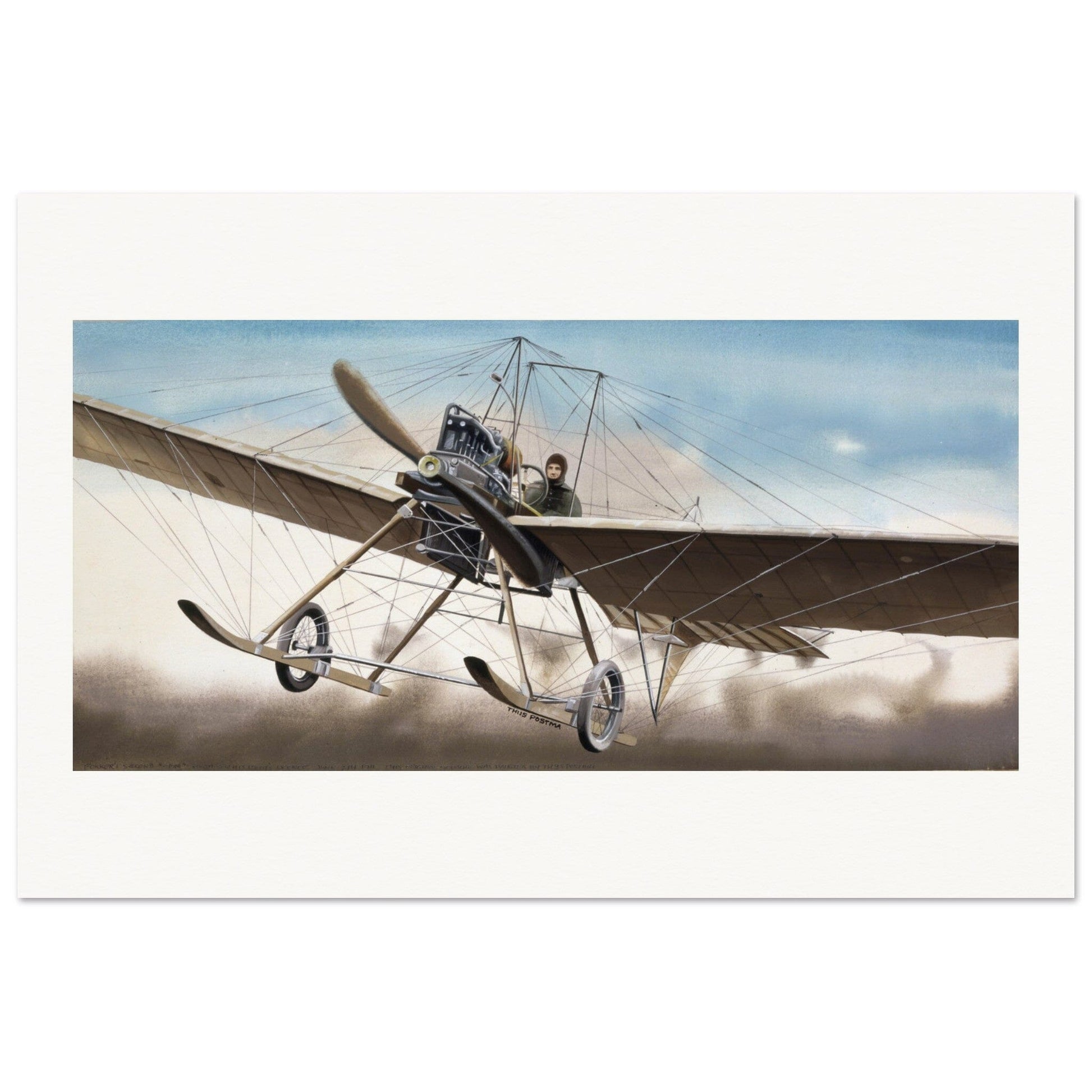 Thijs Postma - Poster - Fokker Spin No.2 1911 Poster Only TP Aviation Art 40x60 cm / 16x24″ 