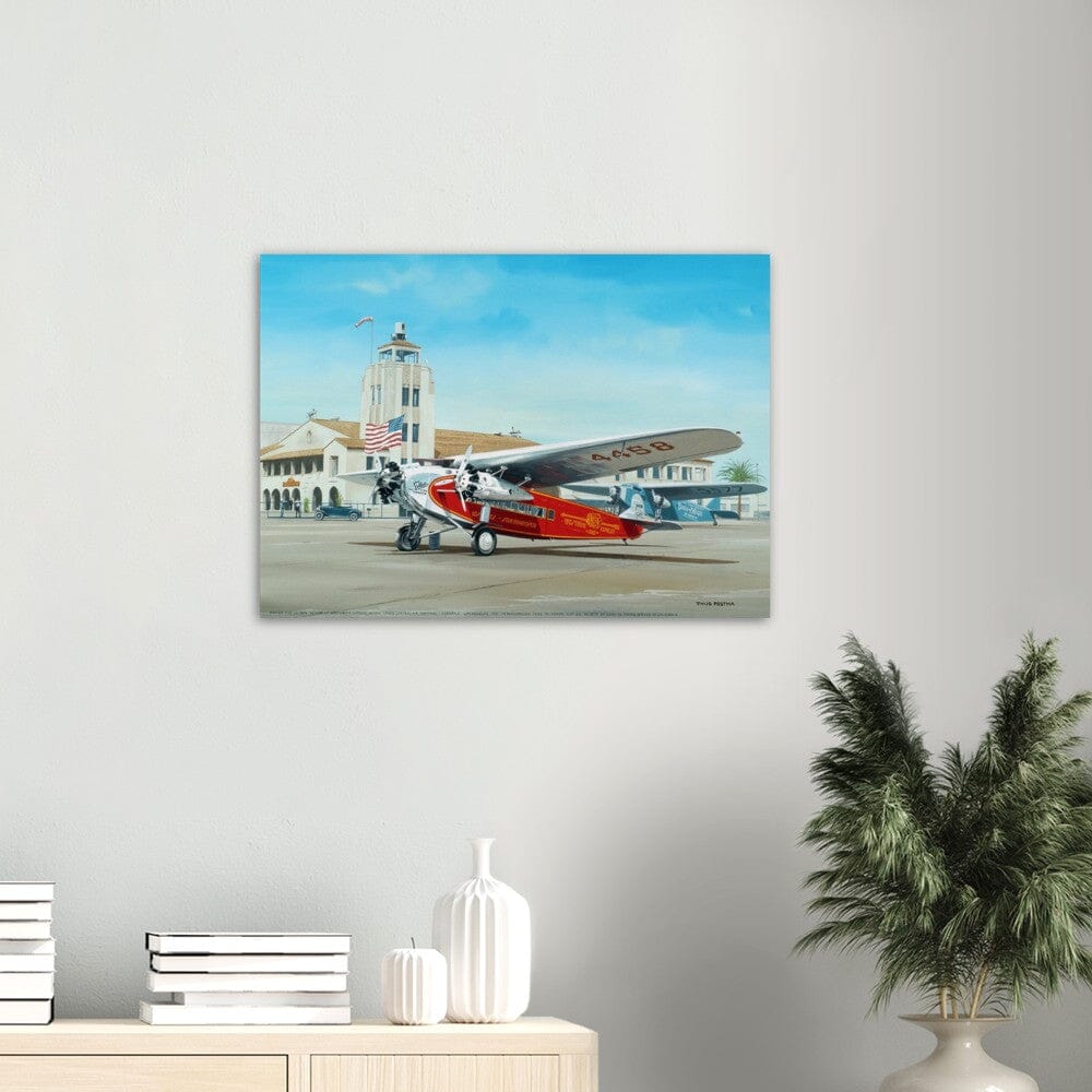 Thijs Postma - Poster - Fokker USA F.10 Glendale Los Angeles Poster Only TP Aviation Art 