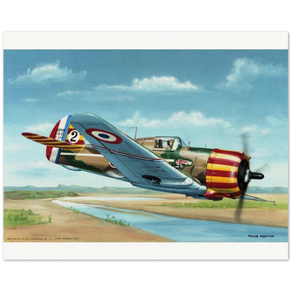 Thijs Postma - Poster - French Curtiss P-36 Over Senegal Poster Only TP Aviation Art 40x50 cm / 16x20″ 