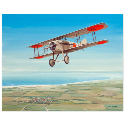 Thijs Postma - Poster - French Fighter SPAD S.VII Over Cadzand Poster Only TP Aviation Art 40x50 cm / 16x20″ 