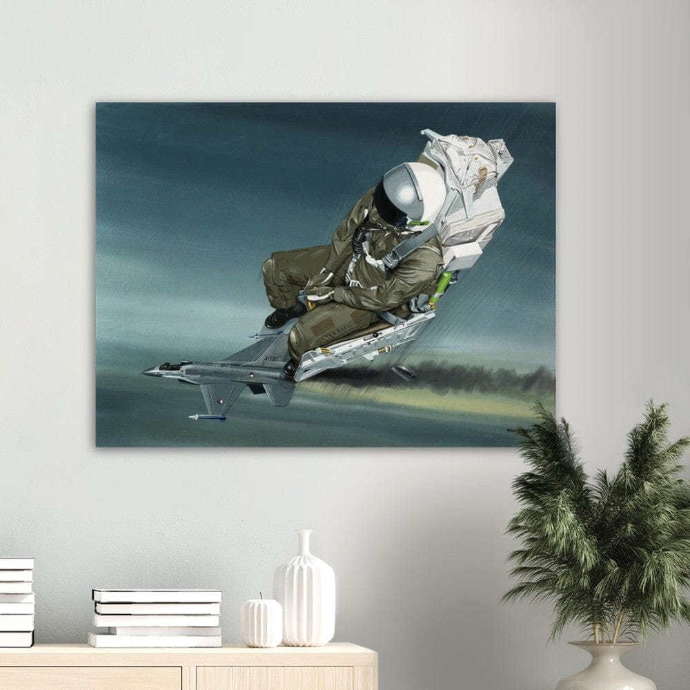 Thijs Postma - Poster - General Dynamics F-16A KLu Using The Ejection Seat Poster Only TP Aviation Art 