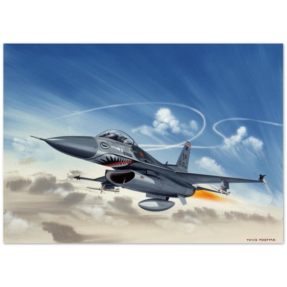 Thijs Postma - Poster - General Dynamics F-16C USAF Speeding Poster Only TP Aviation Art 50x70 cm / 20x28″ 