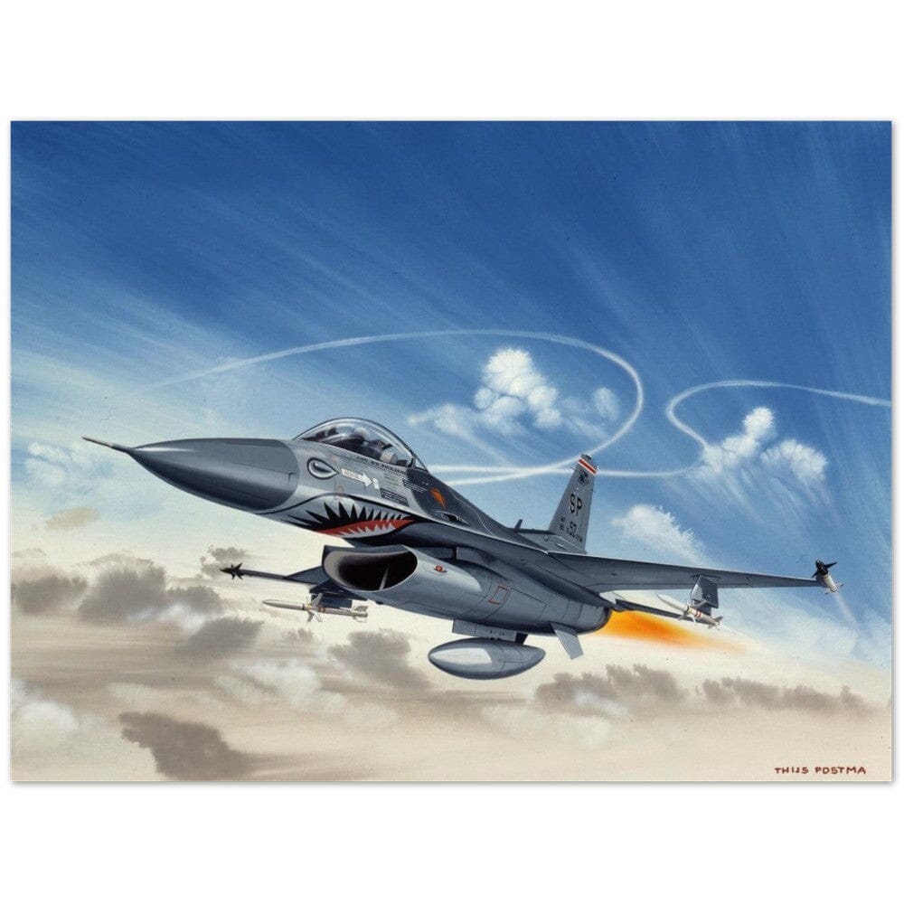 Thijs Postma - Poster - General Dynamics F-16C USAF Speeding Poster Only TP Aviation Art 