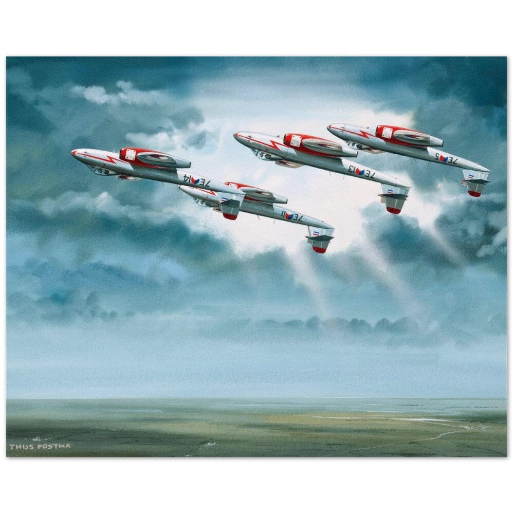 Thijs Postma - Poster - Gloster Meteor F Mk.8 Of The Four Diamonds Team Poster Only TP Aviation Art 40x50 cm / 16x20″ 