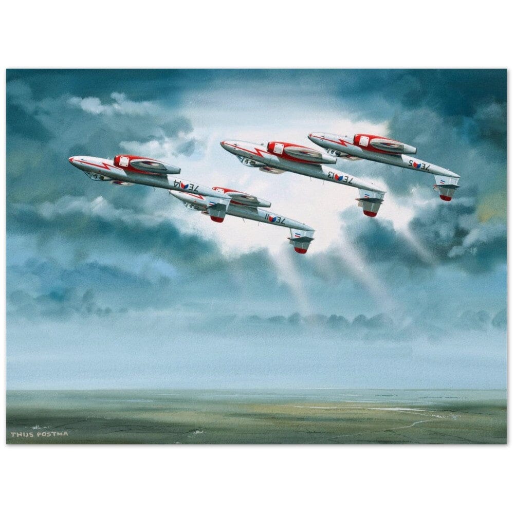 Thijs Postma - Poster - Gloster Meteor F Mk.8 Of The Four Diamonds Team Poster Only TP Aviation Art 60x80 cm / 24x32″ 