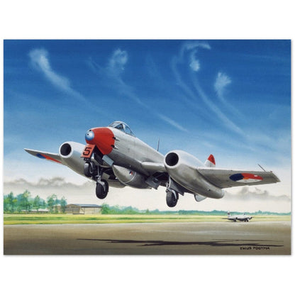Thijs Postma - Poster - Gloster Meteor F.Mk.4 Taking Off Poster Only TP Aviation Art 45x60 cm / 18x24″ 