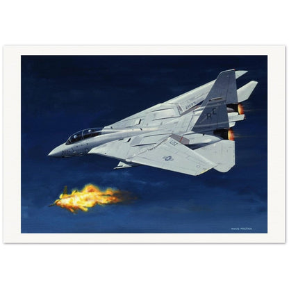 Thijs Postma - Poster - Grumman F-14 Tomcat Shooting Down A MiG-23 Poster Only TP Aviation Art 70x100 cm / 28x40″ 