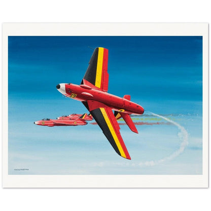 Thijs Postma - Poster - Hawker Hunter F-6 Red Devils Poster Only TP Aviation Art 40x50 cm / 16x20″ 