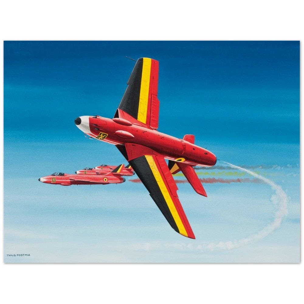 Thijs Postma - Poster - Hawker Hunter F-6 Red Devils Poster Only TP Aviation Art 45x60 cm / 18x24″ 