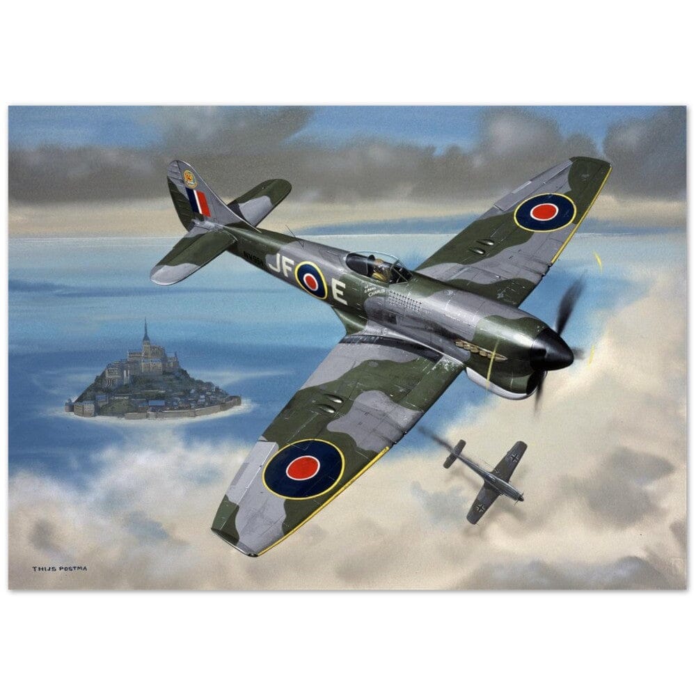 Thijs Postma - Poster - Hawker Tempest JF-E Downing A German Fighter Poster Only TP Aviation Art 50x70 cm / 20x28″ 