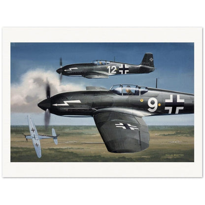 Thijs Postma - Poster - Heinkel He 100 Close Up In Action Poster Only TP Aviation Art 