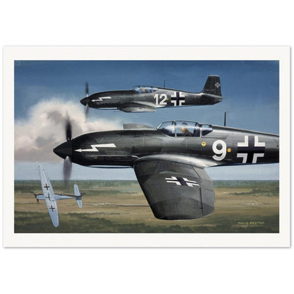 Thijs Postma - Poster - Heinkel He 100 Close Up In Action Poster Only TP Aviation Art 