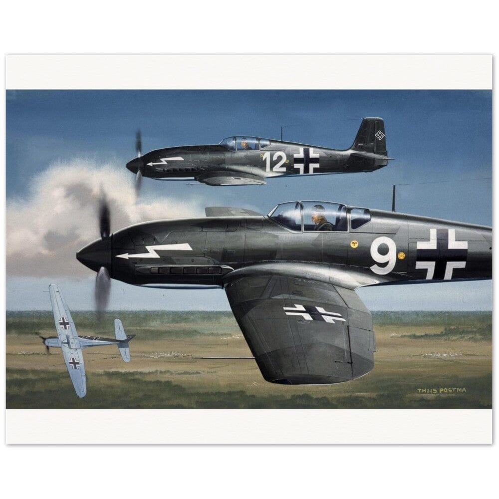 Thijs Postma - Poster - Heinkel He 100 Close Up In Action Poster Only TP Aviation Art 40x50 cm / 16x20″ 