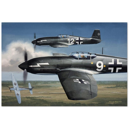 Thijs Postma - Poster - Heinkel He 100 Close Up In Action Poster Only TP Aviation Art 
