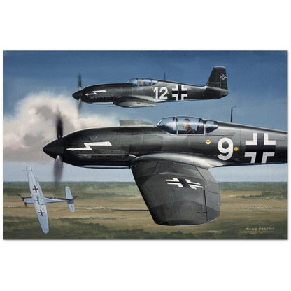 Thijs Postma - Poster - Heinkel He 100 Close Up In Action Poster Only TP Aviation Art 