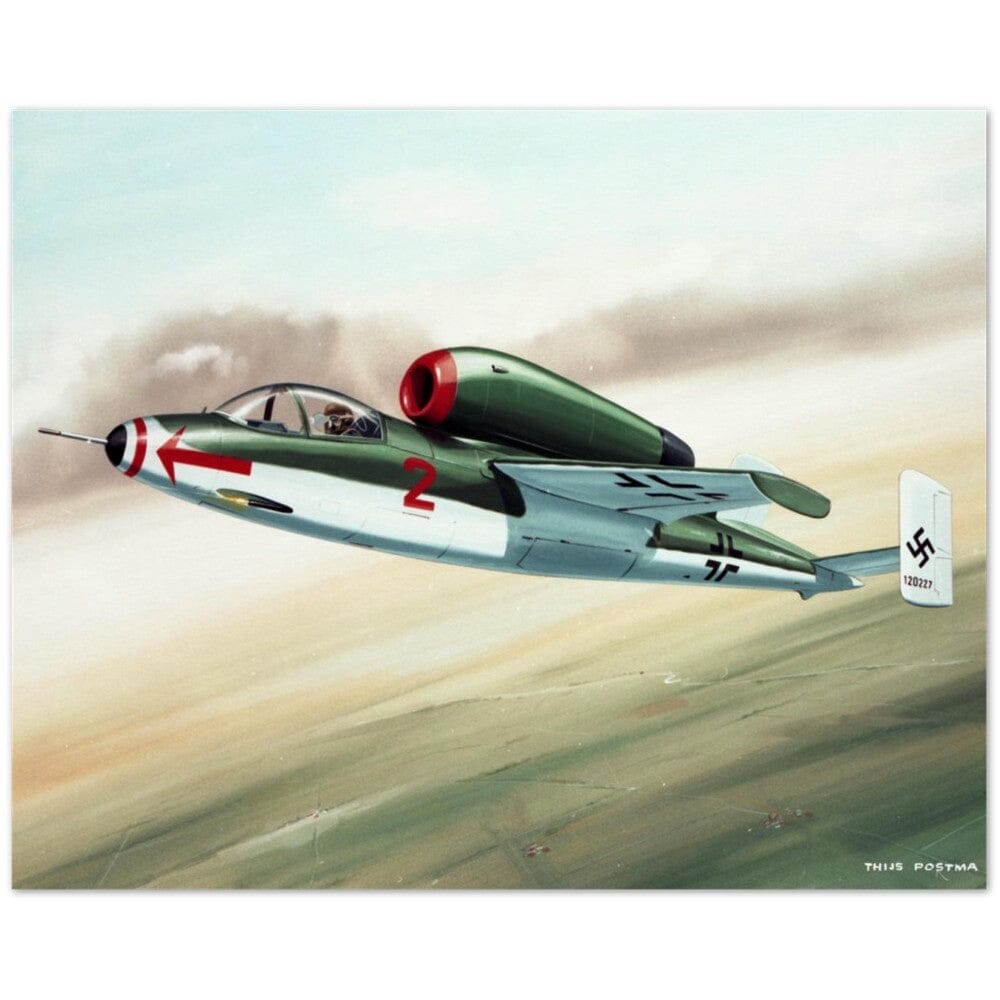 Thijs Postma - Poster - Heinkel He 162 Takes To The Sky Poster Only TP Aviation Art 40x50 cm / 16x20″ 