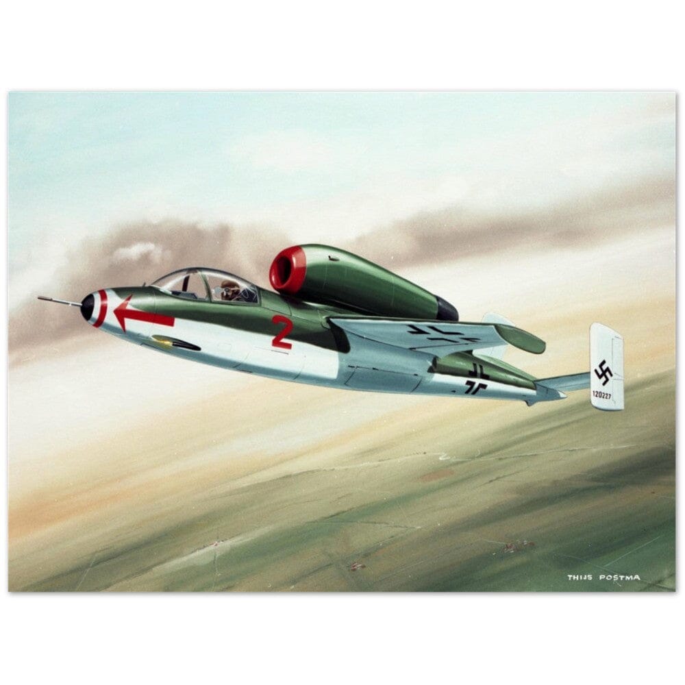 Thijs Postma - Poster - Heinkel He 162 Takes To The Sky Poster Only TP Aviation Art 45x60 cm / 18x24″ 