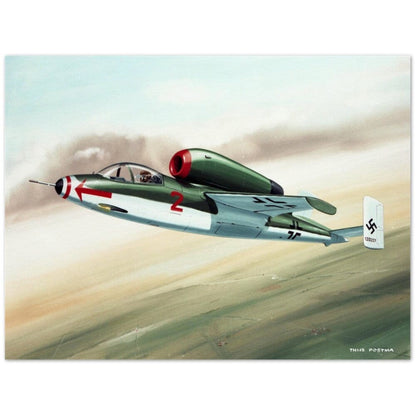 Thijs Postma - Poster - Heinkel He 162 Takes To The Sky Poster Only TP Aviation Art 60x80 cm / 24x32″ 