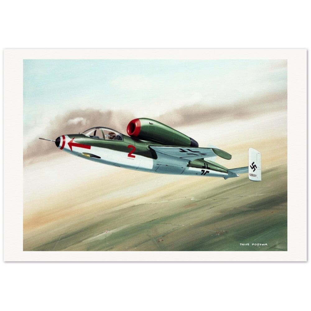 Thijs Postma - Poster - Heinkel He 162 Takes To The Sky Poster Only TP Aviation Art 70x100 cm / 28x40″ 