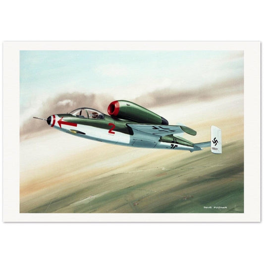 Thijs Postma - Poster - Heinkel He 162 Takes To The Sky Poster Only TP Aviation Art 