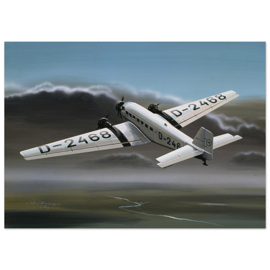 Thijs Postma - Poster - Junkers Ju 52/3m Lufthansa Poster Only TP Aviation Art 50x70 cm / 20x28″ 