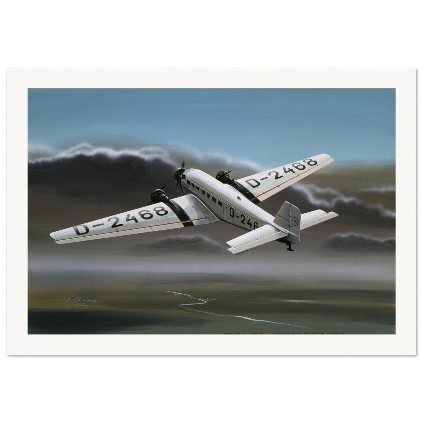 Thijs Postma - Poster - Junkers Ju 52/3m Lufthansa Poster Only TP Aviation Art 70x100 cm / 28x40″ 