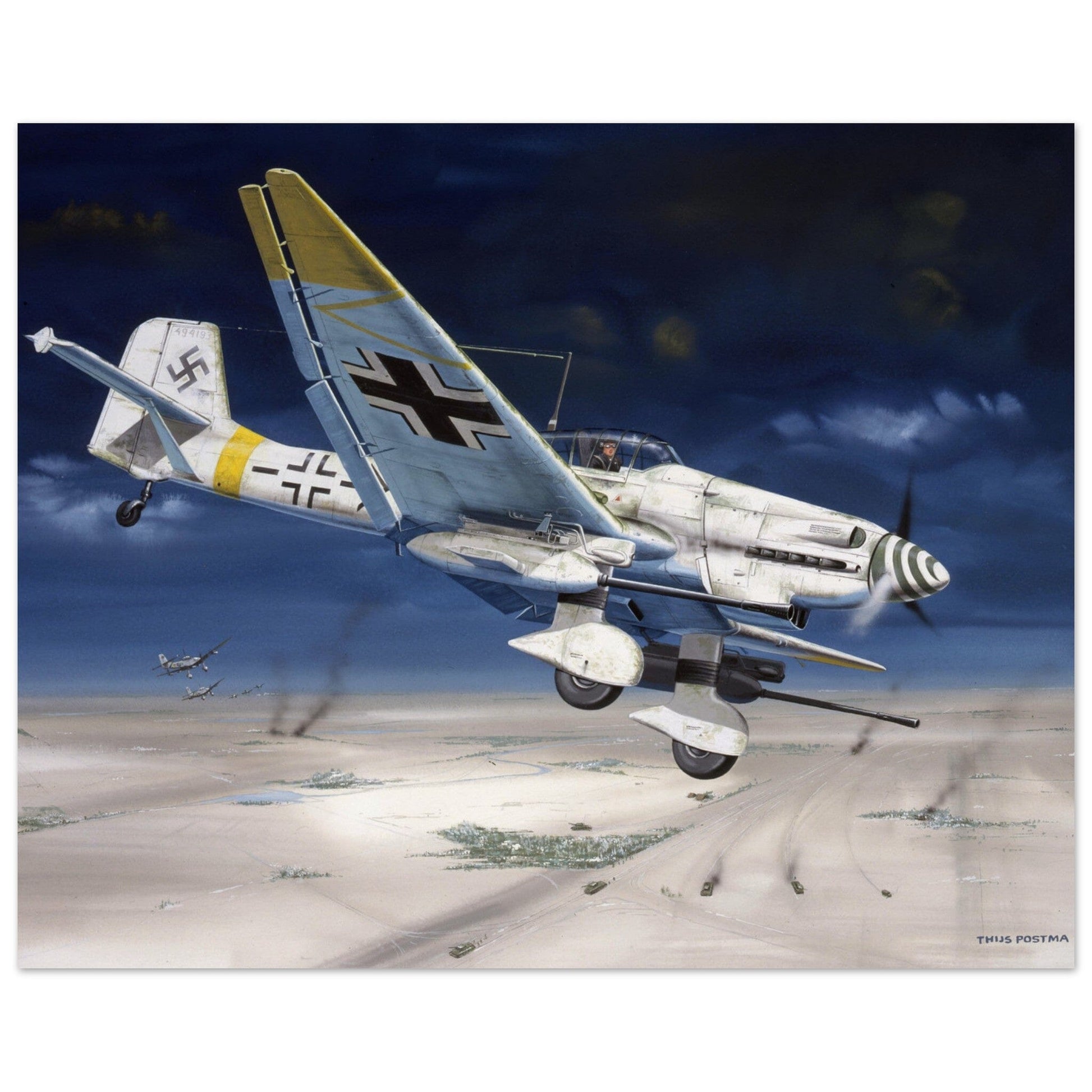 Thijs Postma - Poster - Junkers Ju 87G Stuka Hans-Ulrich Rudel Poster Only TP Aviation Art 40x50 cm / 16x20″ 
