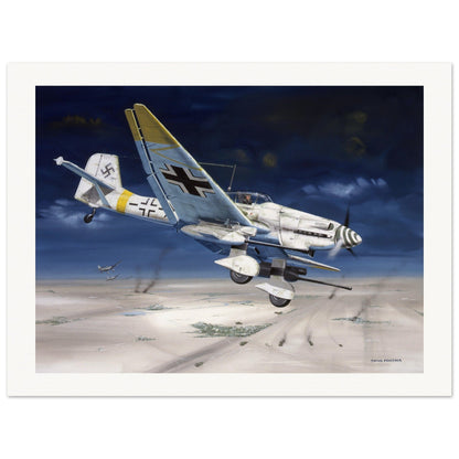 Thijs Postma - Poster - Junkers Ju 87G Stuka Hans-Ulrich Rudel Poster Only TP Aviation Art 75x100 cm / 30x40″ 