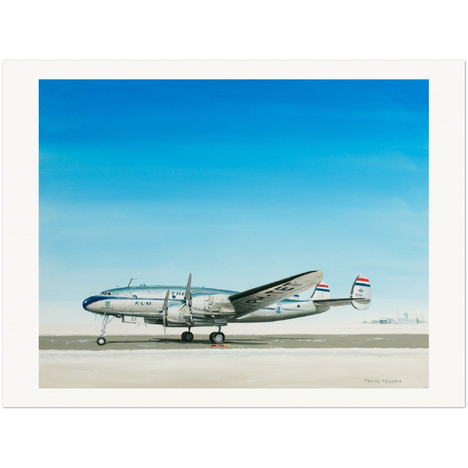 Thijs Postma - Poster - Lockheed Constellation PH-TET Parked Poster Only TP Aviation Art 