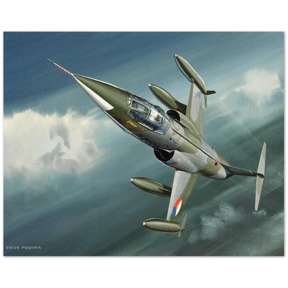 Thijs Postma - Poster - Lockheed F-104G D-8289 Of The KLu Going Ballistic Poster Only TP Aviation Art 40x50 cm / 16x20″ 